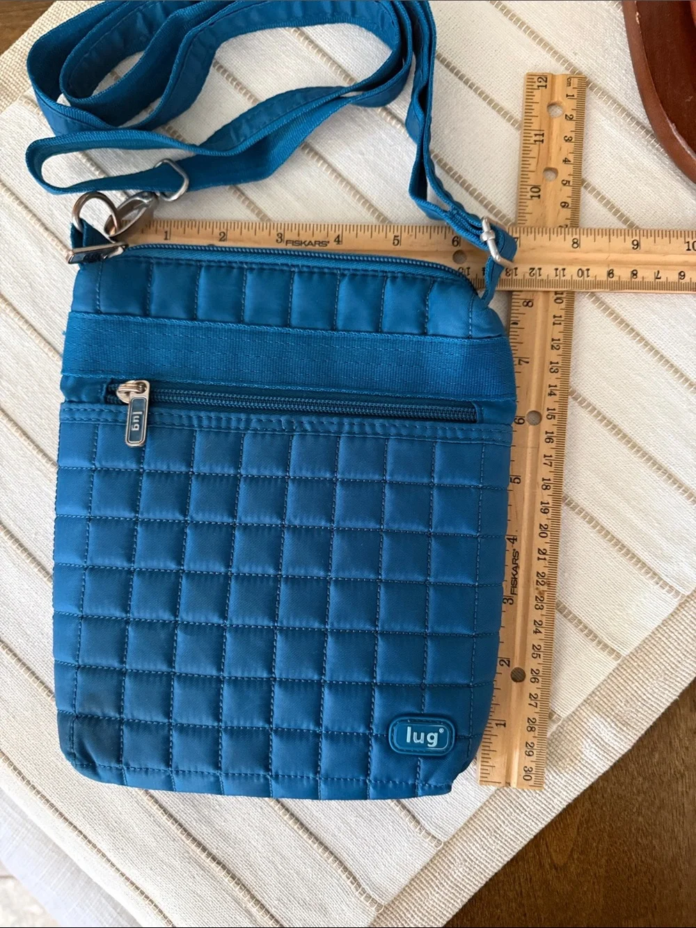 lug Quilted Crossbody Bag in Teal